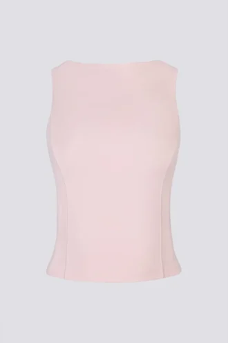 Débardeur Soft Active à encolure bateau et dos nu, couleur rose ballet