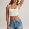 Débardeur Zia en modal à dos croisé, blanc Débardeur Zia en modal à dos croisé, blanc
