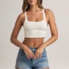Débardeur Zia en modal à dos croisé, blanc Débardeur Zia en modal à dos croisé, blanc