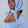 Foulard en maille Aviana bleu pâle Foulard en maille Aviana bleu pâle