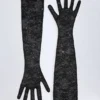 Gants en dentelle Poe, couleur noire Gants en dentelle Poe, couleur noire