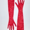 Gants en dentelle Poe, couleur rouge feu Gants en dentelle Poe, couleur rouge feu