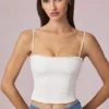 Hania : caraco en modal à broderie anglaise, blanc Hania : caraco en modal à broderie anglaise, blanc
