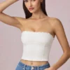 Hania : caraco en modal à broderie anglaise, blanc Hania : caraco en modal à broderie anglaise, blanc