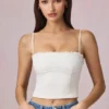 Hania : caraco en modal à broderie anglaise, blanc Hania : caraco en modal à broderie anglaise, blanc