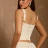 Hannie, haut corset à lacets, couleur ivoire Hannie, haut corset à lacets, couleur ivoire