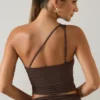 Haut asymétrique Andi en modal, couleur chocolat