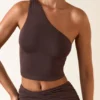 Haut asymétrique Andi en modal, couleur chocolat