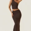Haut asymétrique Andi en modal, couleur chocolat