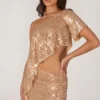 Haut asymétrique à une épaule Callista orné de paillettes Haut asymétrique à une épaule Callista orné de paillettes
