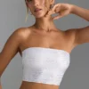 Haut bandeau à dos noué et orné Nanaka en blanc