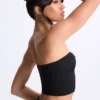 Haut bandeau Edie en modal avec nœud sur le devant, noir