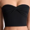 Haut bandeau Edie en modal avec nœud sur le devant, noir