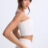 Haut bandeau Edie en modal à nœud sur le devant, blanc