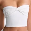 Haut bandeau Edie en modal à nœud sur le devant, blanc