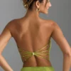 Haut bandeau Nanaka à bretelles ornées, vert poire Haut bandeau Nanaka à bretelles ornées, vert poire