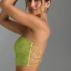 Haut bandeau Nanaka à bretelles ornées, vert poire Haut bandeau Nanaka à bretelles ornées, vert poire