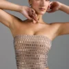 Haut bandeau orné Charnelle, couleur amande