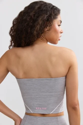 Haut bandeau Soft Active à bordures contrastées, gris chiné