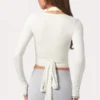 Haut cache-cœur en jersey doux, couleur lait