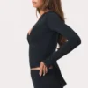 Haut cache-cœur en jersey doux noir Haut cache-cœur en jersey doux noir