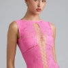 Haut à col haut et lacets décorés Gracie, rose bubblegum Haut à col haut et lacets décorés Gracie, rose bubblegum