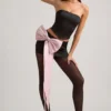 Haut corset Audrina à découpes et nœud, noir Haut corset Audrina à découpes et nœud, noir
