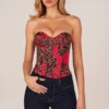 Haut corset bandeau à lacets Rose  imprimé léopard rose