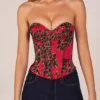 Haut corset bandeau à lacets Rose  imprimé léopard rose