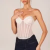 Haut corset bandeau à lacets Zoa en ivoire Haut corset bandeau à lacets Zoa en ivoire