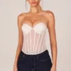 Haut corset bandeau à lacets Zoa en ivoire Haut corset bandeau à lacets Zoa en ivoire