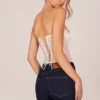 Haut corset bandeau à lacets Zoa en ivoire Haut corset bandeau à lacets Zoa en ivoire
