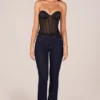 Haut corset bandeau à lacets Zoa en noir Haut corset bandeau à lacets Zoa en noir