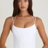 Haut corset à bretelles et dos nu Elba en blanc
