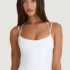 Haut corset à bretelles et dos nu Elba en blanc