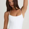 Haut corset à bretelles et dos nu Elba en blanc