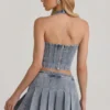 Haut corset dos nu Lotta en bleu clair Haut corset dos nu Lotta en bleu clair