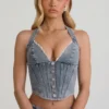 Haut corset dos nu Lotta en bleu clair Haut corset dos nu Lotta en bleu clair