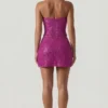 Haut corset à dos nu orné Caralie en magenta Haut corset à dos nu orné Caralie en magenta
