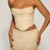 Haut corset drapé orné Sterling en blanc Haut corset drapé orné Sterling en blanc