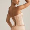 Haut corset à lacets Araminta en beige doré