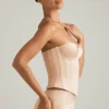 Haut corset à lacets Araminta en beige doré