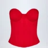 Haut corset à lacets Araminta en rouge feu