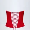 Haut corset à lacets Araminta en rouge feu