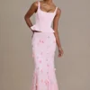 Haut corset à lacets en satin haut de gamme Elvira, couleur rose pâle Haut corset à lacets en satin haut de gamme Elvira, couleur rose pâle