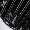 Haut corset à lacets en vinyle Lamiya, noir
