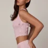 Haut corset à lacets Letitia orné, rose pâle