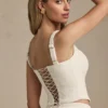 Haut corset à lacets Nami en ivoire Haut corset à lacets Nami en ivoire