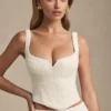 Haut corset à lacets Nami en ivoire Haut corset à lacets Nami en ivoire