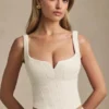 Haut corset à lacets Nami en ivoire Haut corset à lacets Nami en ivoire
